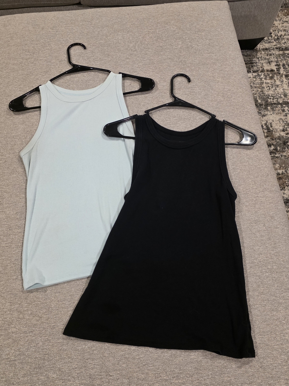 a new day Black and Light Blue Racerback Tank Tops